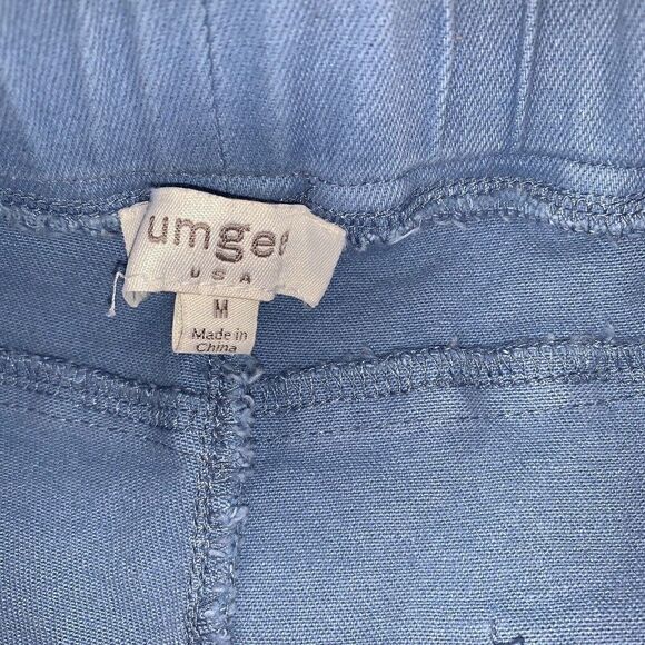 Umgee Pants Elastic Waist Blue Pull On Ankle Length Size Medium USA Made - Picture 5 of 6